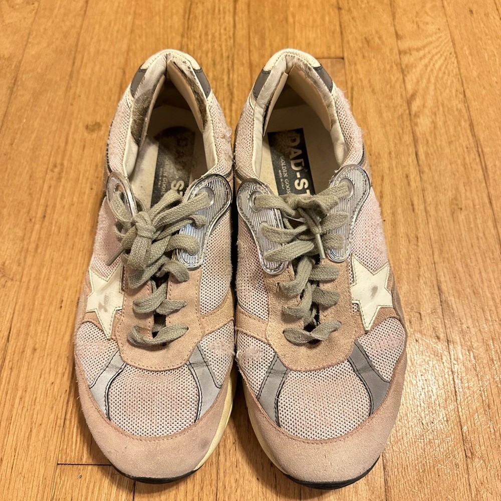 Golden Goose Pink and Gray Sneakers